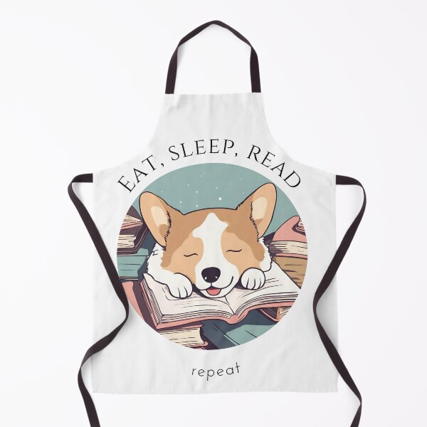 Item preview, Eat sleep read repeat books bookwarm booklover funny cute corgi dog designed and sold by SoulfulT.
