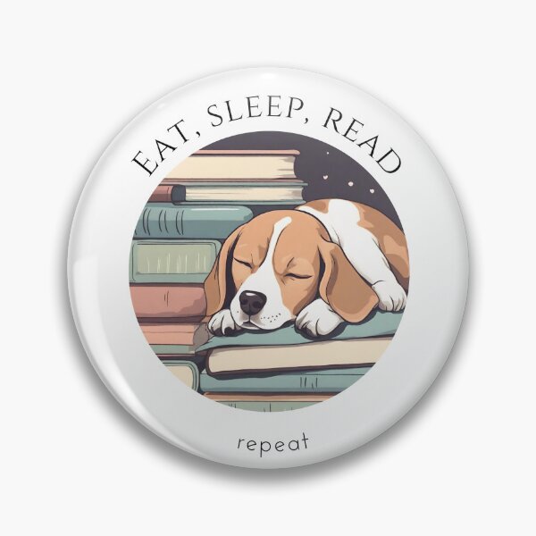 Item preview, Eat sleep read repeat books bookwarm booklover funny cute sleeping beagle dog designed and sold by SoulfulT.