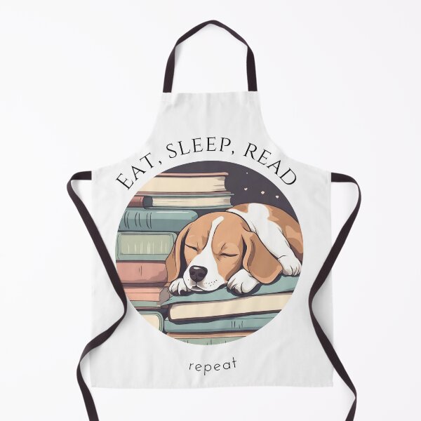 Item preview, Eat sleep read repeat books bookwarm booklover funny cute sleeping beagle dog designed and sold by SoulfulT.