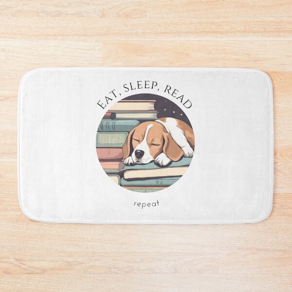 Item preview, Eat sleep read repeat books bookwarm booklover funny cute sleeping beagle dog designed and sold by SoulfulT.