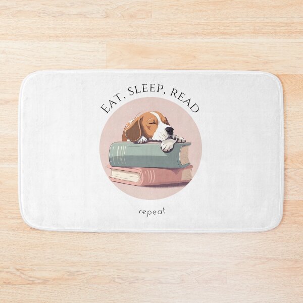 Item preview, Eat sleep read repeat books bookwarm booklover funny cute beagle dog designed and sold by SoulfulT.