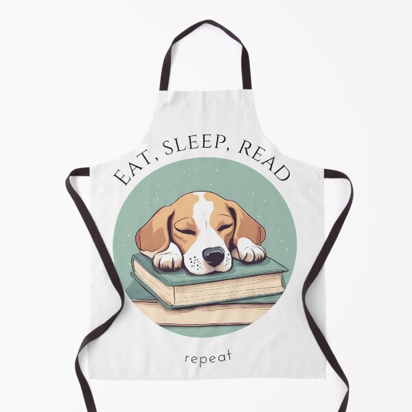 Item preview, Eat sleep read repeat books bookwarm booklover funny cute puppy beagle dog designed and sold by SoulfulT.