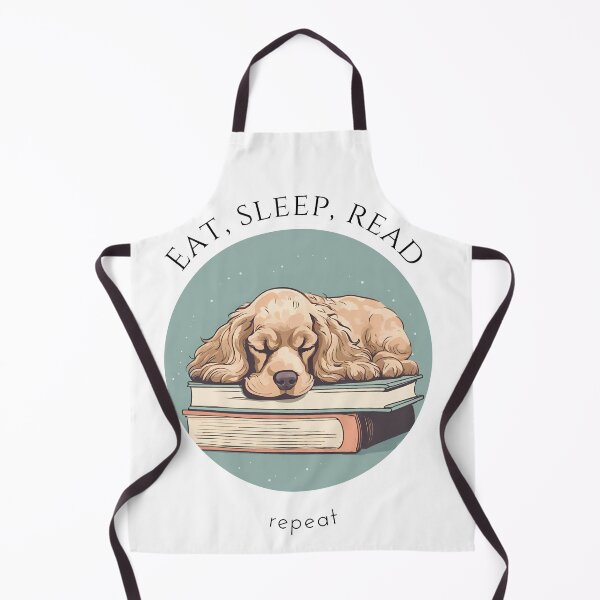 Item preview, Eat sleep read repeat books bookwarm booklover funny cute puppy sleeping cocker spaniel dog designed and sold by SoulfulT.