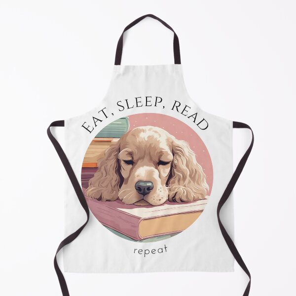 Item preview, Eat sleep read repeat books bookwarm booklover funny cute cocker spaniel dog designed and sold by SoulfulT.