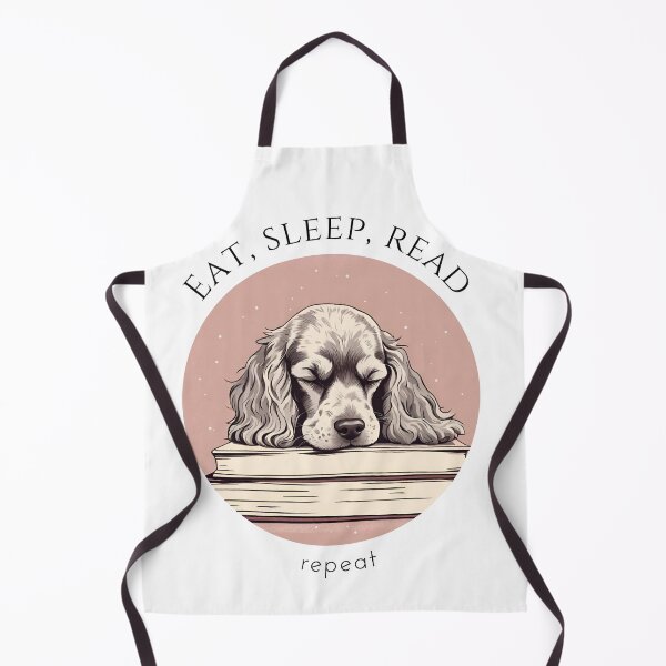 Item preview, Eat sleep read repeat books bookwarm booklover funny cute puppy merle cocker spaniel dog designed and sold by SoulfulT.