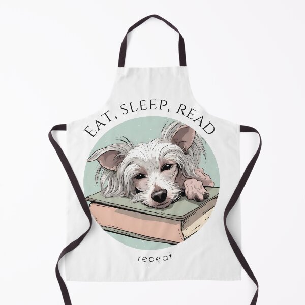 Item preview, Eat sleep read repeat books bookwarm booklover funny cute sleeping chinese crested dog designed and sold by SoulfulT.