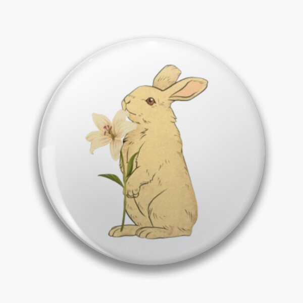 Item preview, Cute rabbit smelling flowers designed and sold by luna--design.