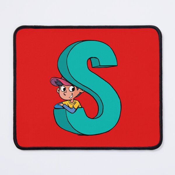 Item preview, boy peeks out from the capital letter S designed and sold by duxpavlic.
