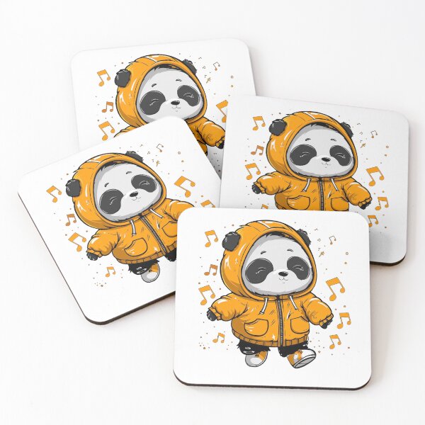 Item preview, Kawaii Party Panda in Yellow Hoody designed and sold by KawaiiArtStyle.