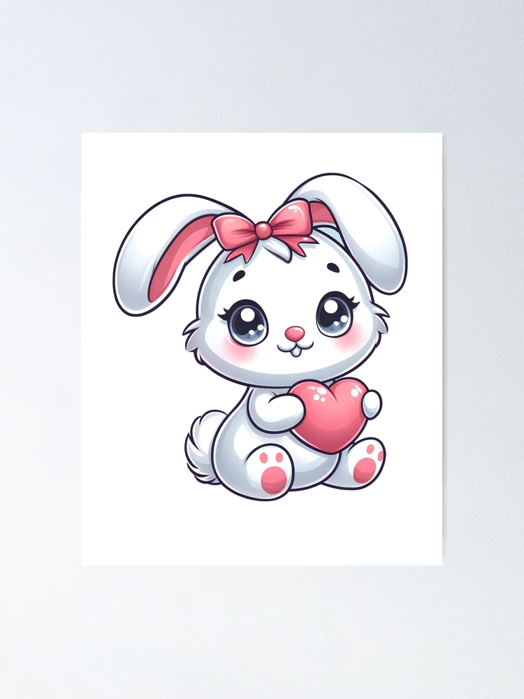 Thumbnail 1 of 3, Poster, Cute Little Rabbit, Adorable Rabbit, Rabbits designed and sold by Oddly Yours Goods.