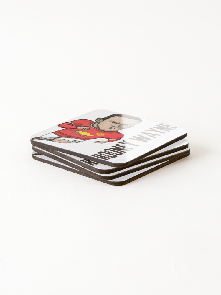 Aperçu 4 sur 5. Dessous de verre (lot de 4) avec l'œuvre Wayne Rooney Les Rouges créée et vendue par coconuttees.