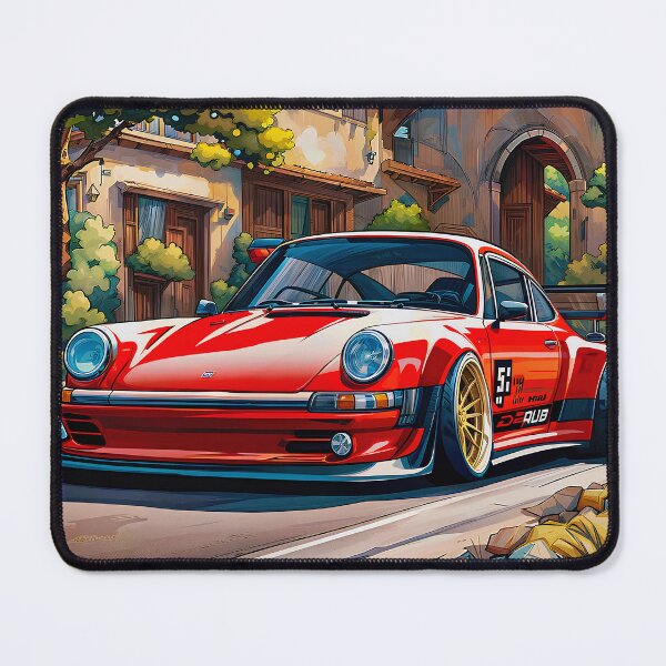 Item preview, Porsche 911 Red in a Watercolor Painting designed and sold by PixelCraftDSG.