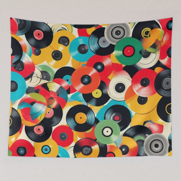 Item preview, Abstract Colorful Vinyl Record Pattern designed and sold by calibrit.