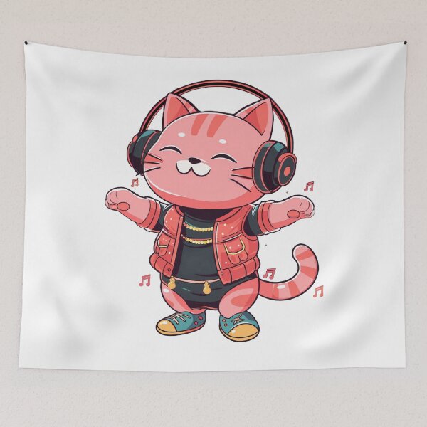 Item preview, Kawaii Party Pink Cat designed and sold by KawaiiArtStyle.