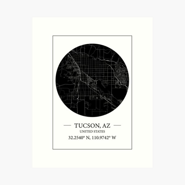 Item preview, Tucson map designed and sold by Mapmingle.