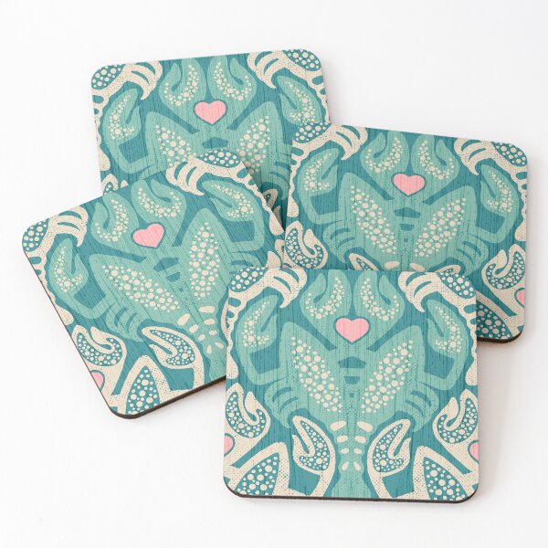Item preview, Be My Lobster - Seamless Repeat Lobster Pair in Aqua and Pink designed and sold by Rochelle Carr.