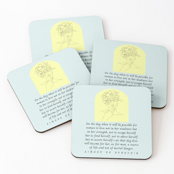 Item preview, Copy of Simone de Beauvoir quote: On the day when it will be possible for woman to love not in her weakness but in strength, designed and sold by artbleed.