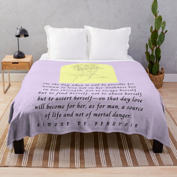 Item preview, Copy of Simone de Beauvoir quote: On the day when it will be possible for woman to love not in her weakness but in strength, designed and sold by artbleed.
