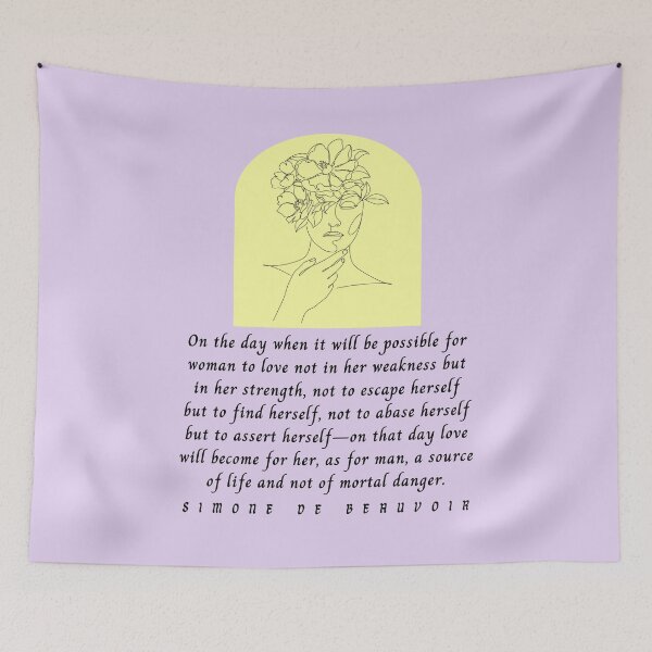 Item preview, Copy of Simone de Beauvoir quote: On the day when it will be possible for woman to love not in her weakness but in strength, designed and sold by artbleed.
