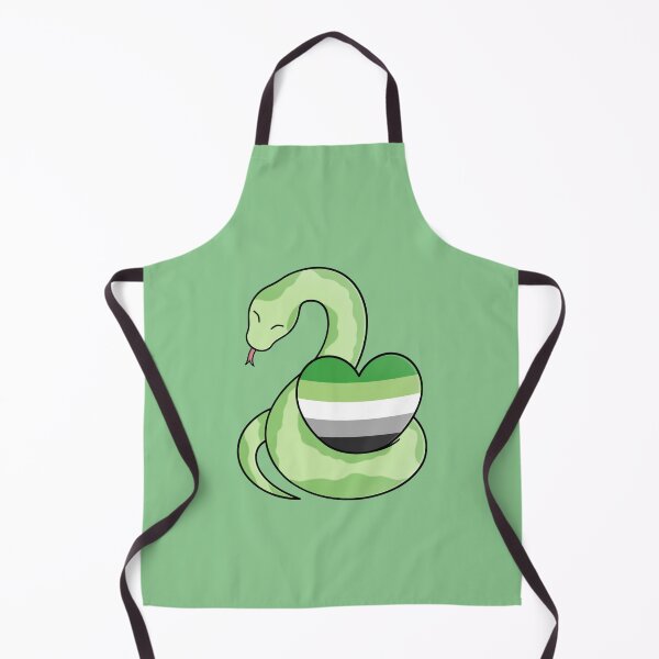 Item preview, Cute Happy Green Snake Holding an Aromantic Flag Heart designed and sold by AroAxel.