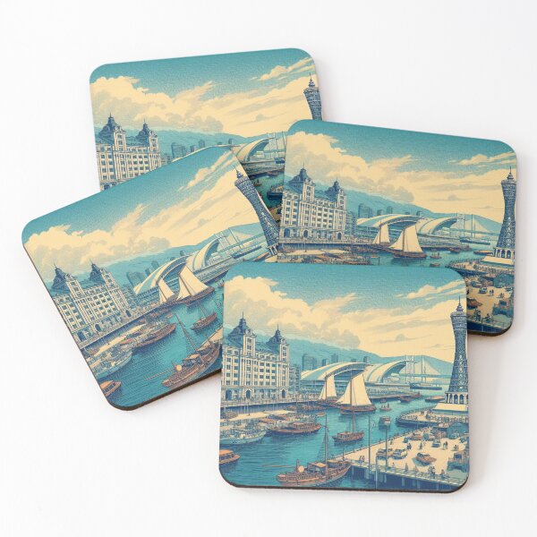 Item preview, Landmarks in Japan, Kobe Port designed and sold by CulturalCurios.
