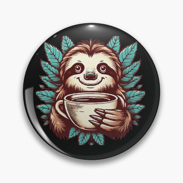 Item preview,  sloth with coffee designed and sold by MiroArtAbstra.