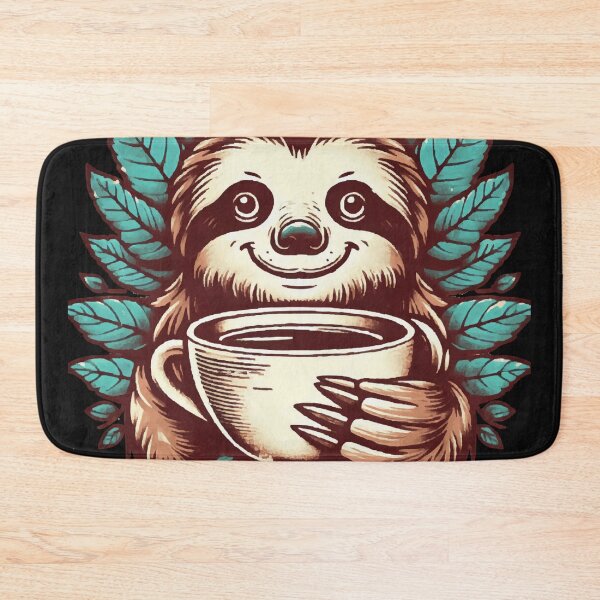Item preview,  sloth with coffee designed and sold by MiroArtAbstra.