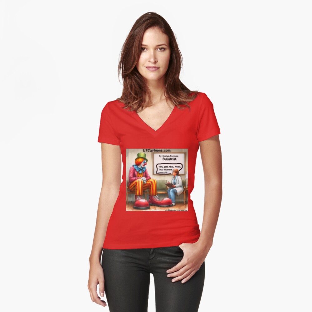 Item preview, Fitted V-Neck T-Shirt designed and sold by ltcartoons.