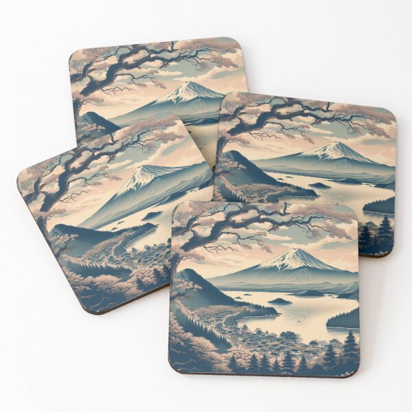 Item preview, Landmarks in Japan, Lake Kawaguchiko, Ukiyo-e Style designed and sold by CulturalCurios.