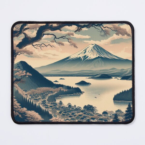 Item preview, Landmarks in Japan, Lake Kawaguchiko, Ukiyo-e Style designed and sold by CulturalCurios.