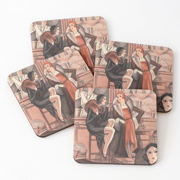 Item preview, Vintage 1920s Ladies fashion illustration art designed and sold by Vintage Designs +.