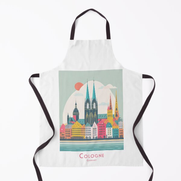 Item preview, Colorful Cologne travel poster in retro minimal style – Vintage Germany skyline designed and sold by pod24.