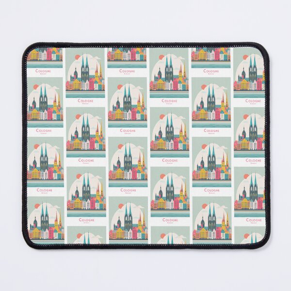 Item preview, Colorful Cologne travel poster in retro minimal style – Vintage Germany skyline designed and sold by pod24.