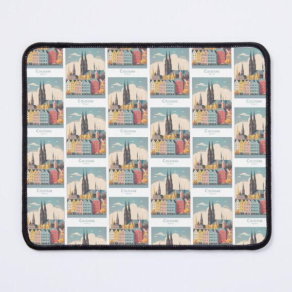 Item preview, Vintage Cologne - Colorful minimalist travel poster in retro style designed and sold by pod24.