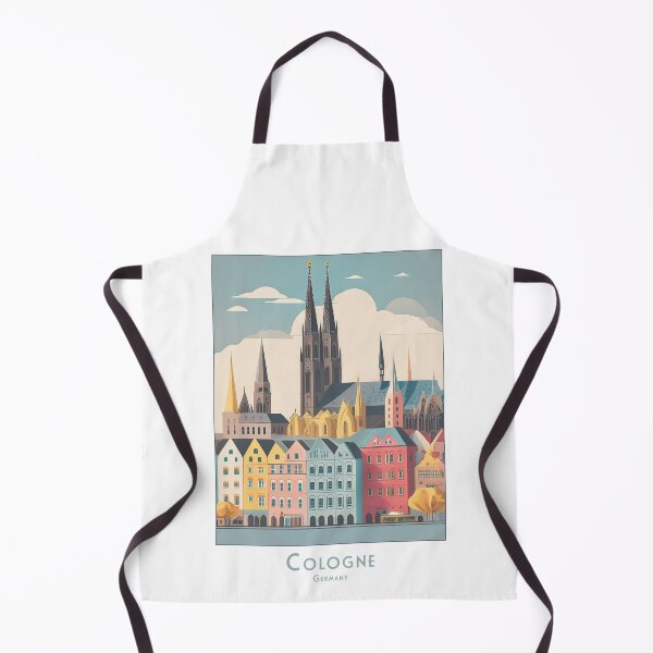 Item preview, Vintage Cologne - Colorful minimalist travel poster in retro style designed and sold by pod24.