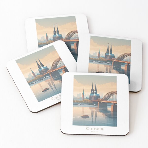 Item preview, Retro Cologne Skyline - Minimalistic travel poster in vintage style designed and sold by pod24.