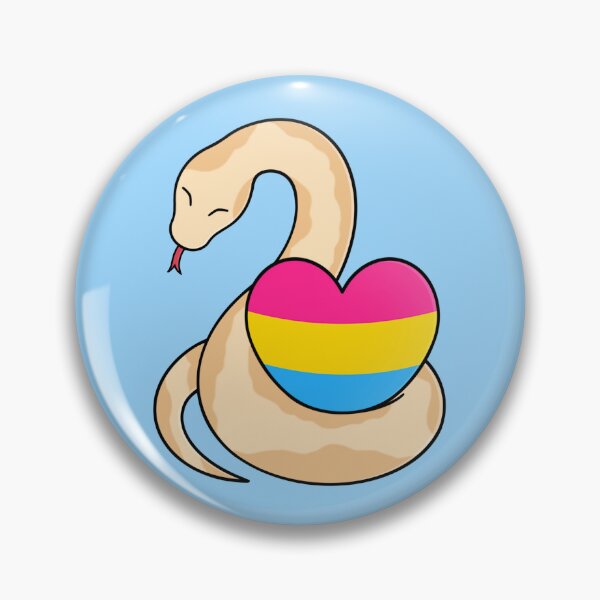 Artikelvorschau, Niedliche glückliche beige Schlange, die ein pansexuelles Flaggenherz hält entworfen und verkauft von AroAxel.