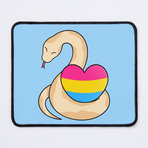 Artikelvorschau, Niedliche glückliche beige Schlange, die ein pansexuelles Flaggenherz hält entworfen und verkauft von AroAxel.