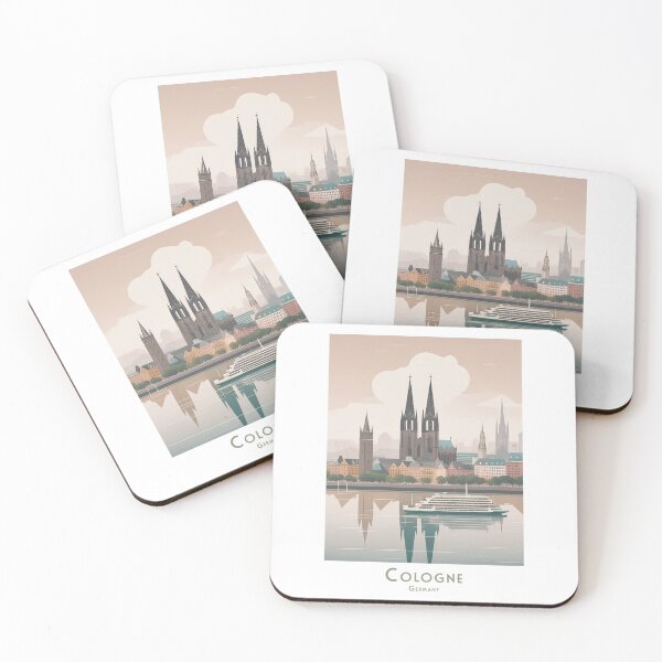 Item preview, Retro Cologne Skyline Cologne Cathedral in the morning - Stylish vintage travel poster in minimal look designed and sold by pod24.