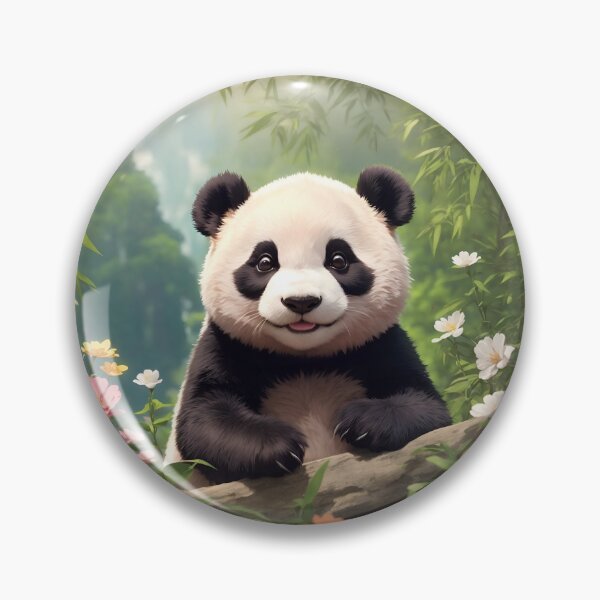 Item preview, Smiling Panda in forest designed and sold by Neranchara.