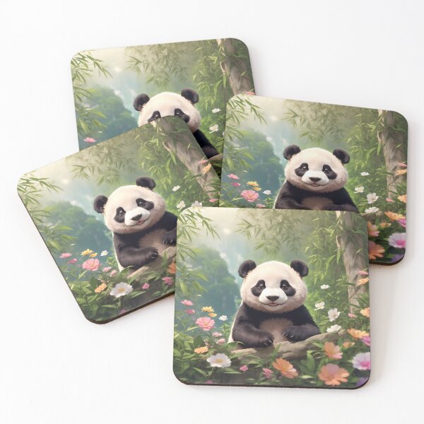 Item preview, Smiling Panda in forest designed and sold by Neranchara.