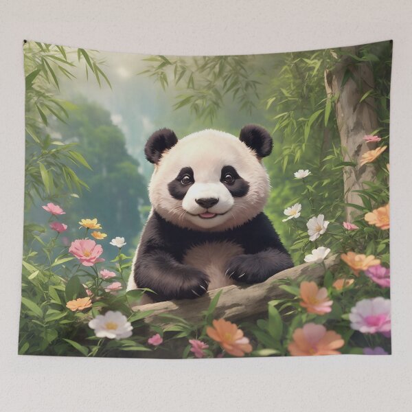 Item preview, Smiling Panda in forest designed and sold by Neranchara.