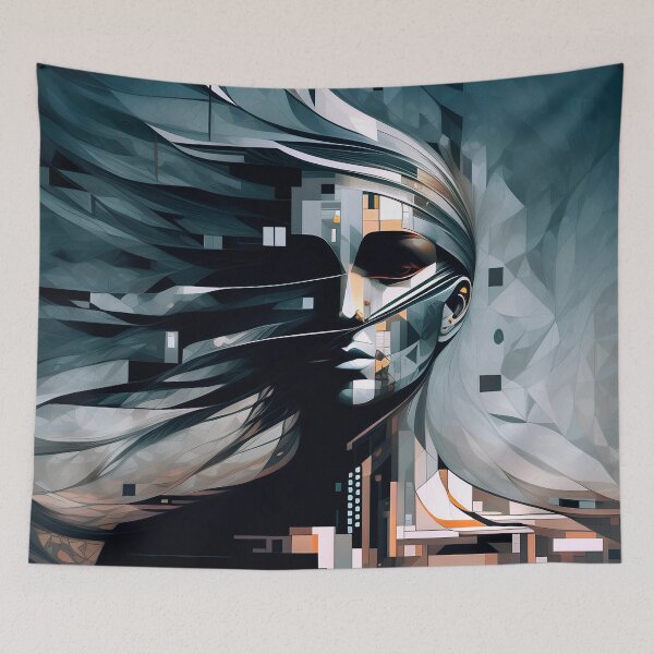 Item preview, Abstract Drawing of Woman in the City designed and sold by PixelCraftDSG.