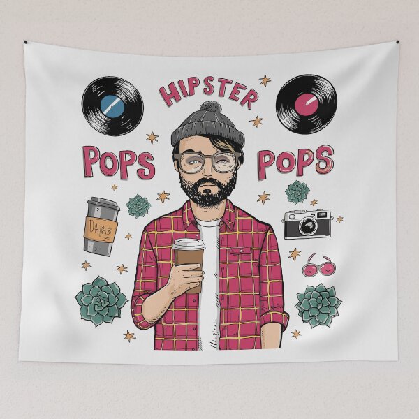 Item preview, Hipster Pops: Trendy Father's Day Illustration designed and sold by HahaHandlesHub.