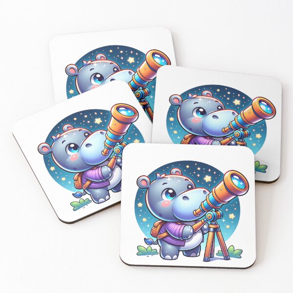 Item preview, Stargazing Hippo: Exploring the Night Sky designed and sold by 0penvimark.