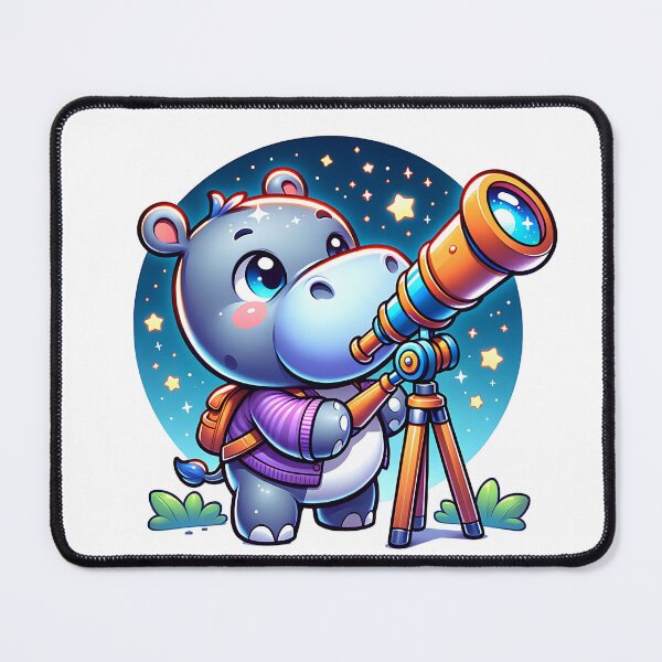 Item preview, Stargazing Hippo: Exploring the Night Sky designed and sold by 0penvimark.