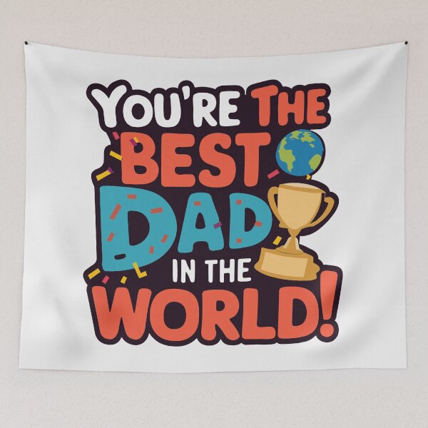 Item preview, World's Best Dad: Father's Day Celebratory Colorful Typography Art designed and sold by HahaHandlesHub.