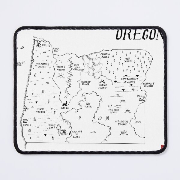 Item preview, Oregon as a fantasy map - black and white designed and sold by aldayuan.