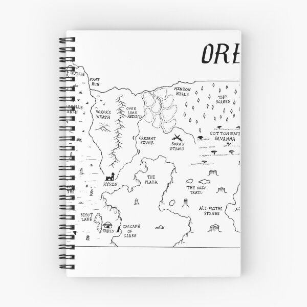 Item preview, Oregon as a fantasy map - black and white designed and sold by aldayuan.
