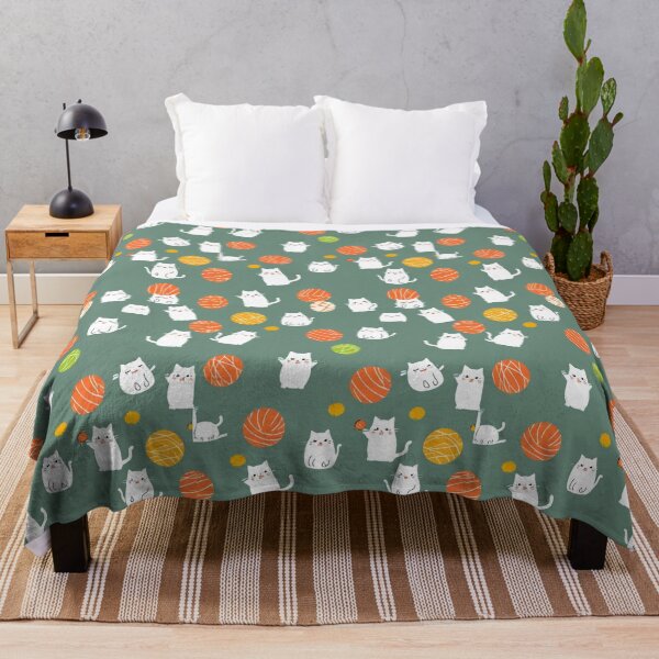 Item preview, Cute cats with ball minimalist pattern for printing designed and sold by Artkitokri.